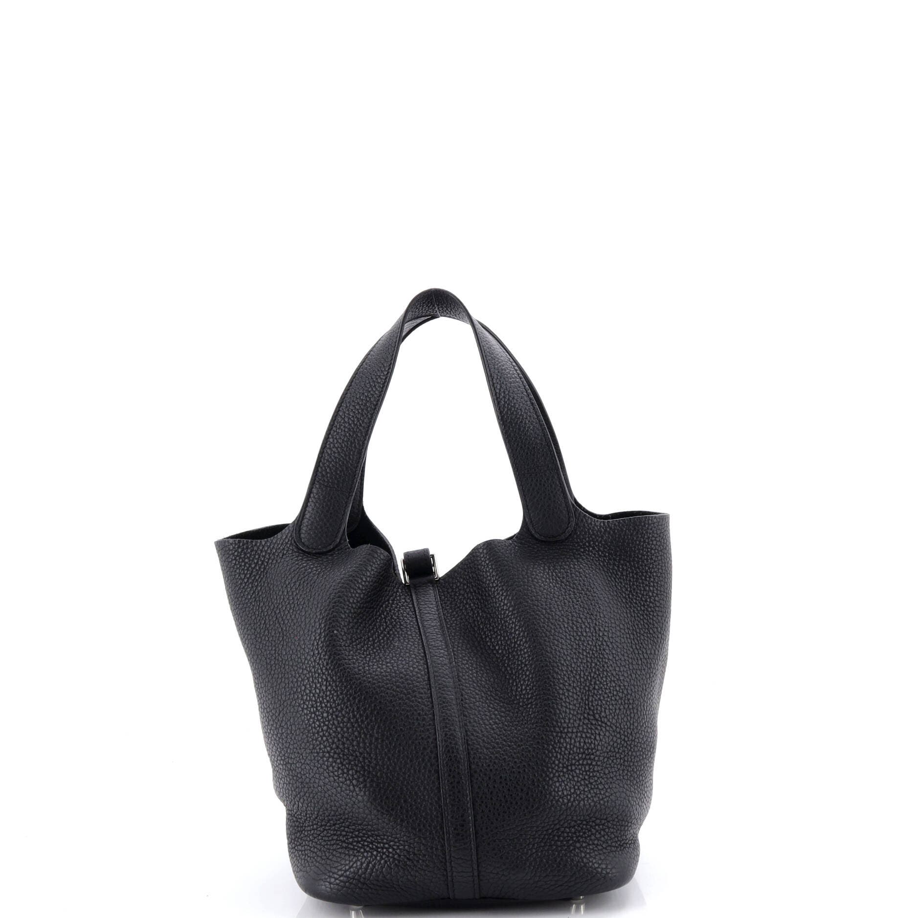 Pre-Owned Hermes Picotin Lock Bag Clemence MM, Alternate, color, Noir