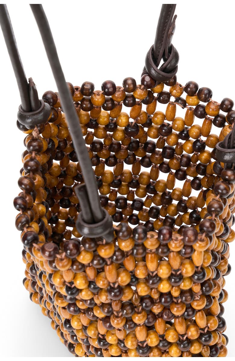 STAUD Baja Mini Beaded Tote, Alternate, color, Multi Wood Beads