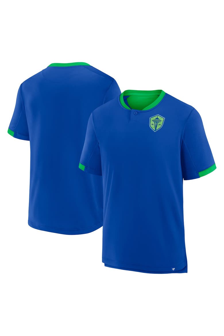 Men's Fanatics Blue Seattle Sounders FC Stoppage Time Striker T-Shirt, Alternate, color, Blue