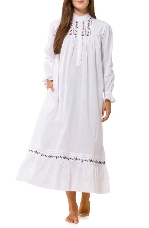 Embroidered Cotton Lawn Ballet Nightgown