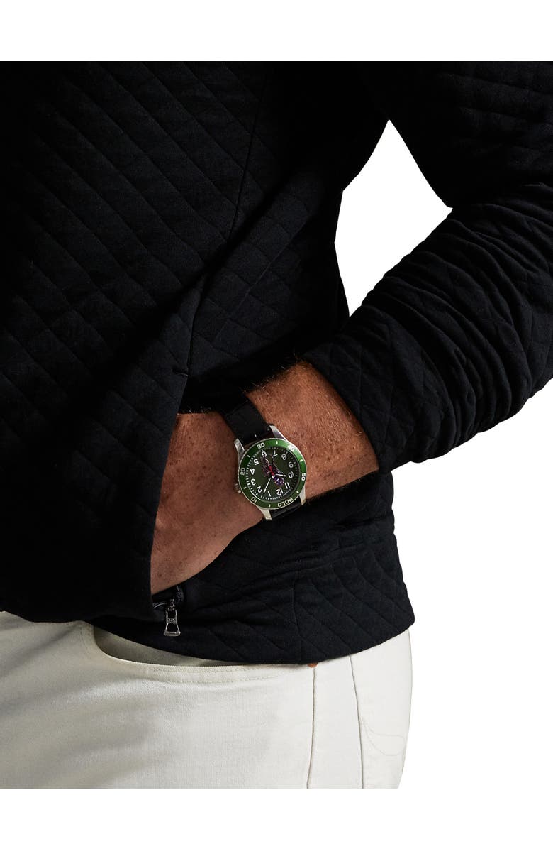 Polo Ralph Lauren Big & Tall Microquilted Jersey Mockneck 1/4-Zip Pullover, Alternate, color, Polo Black