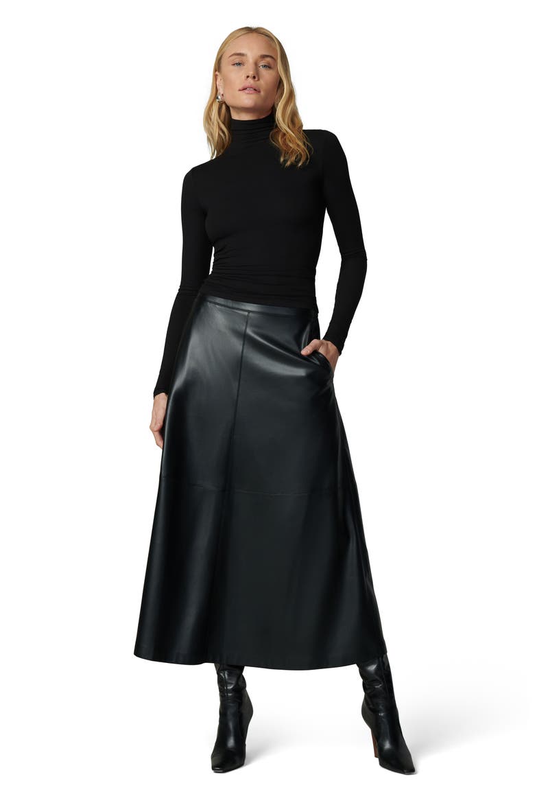 The Tavi Faux Leather Maxi Skirt, Alternate, color, BLACK