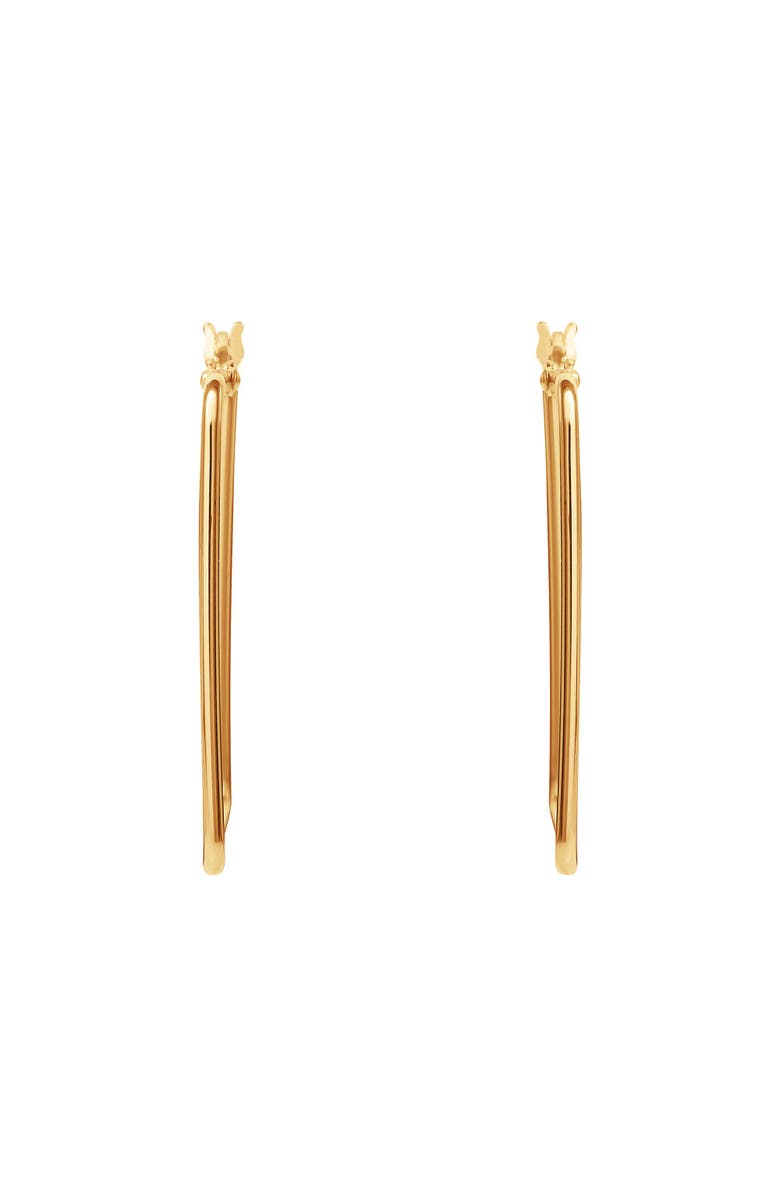 HOT SILVER Sterling Silver Yellow Flash Plated Hoop Earrings, Alternate, color, 