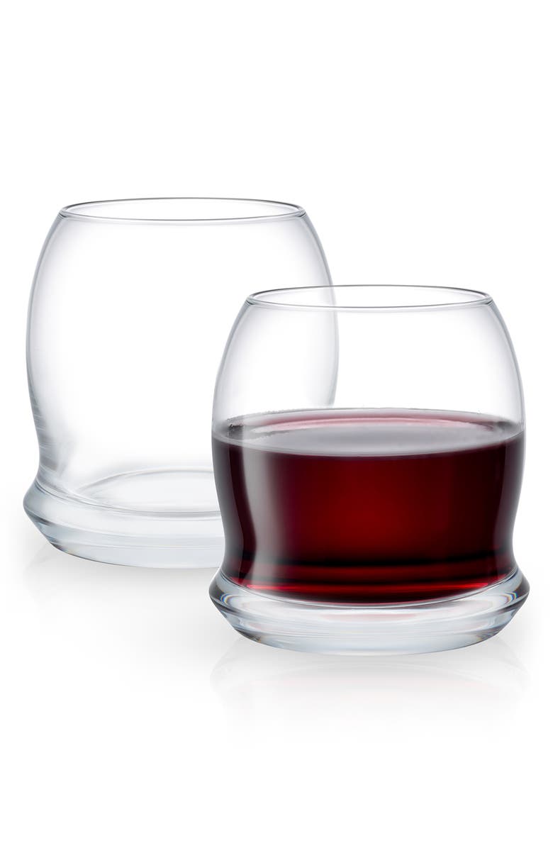 JoyJolt Cosmos Crystal Stemless Wine Glass - Set of 2, Main, color, Clear