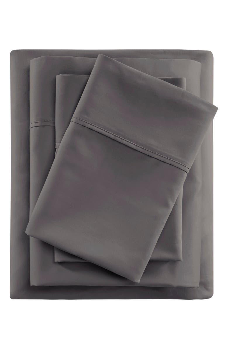 BEAUTYREST 600 Thread Count Cooling Cotton Rich Sheet Set, Main, color, Charcoal