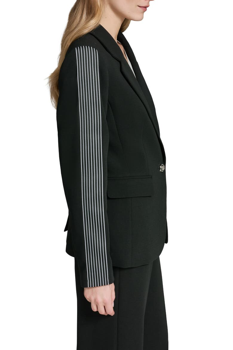 Side Stripe Blazer, Alternate, color, BLACK