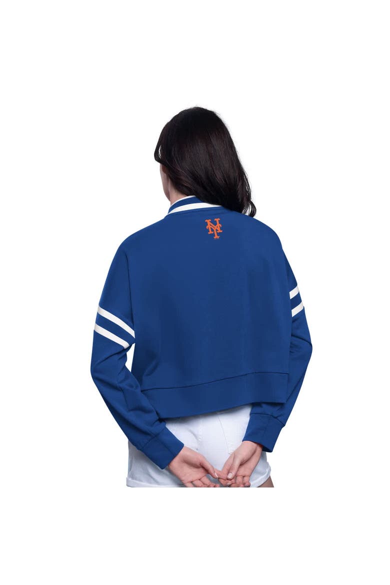 Women's Starter Royal New York Mets Power Play Cropped Pullover Sweatshirt, Alternate, color, Royal