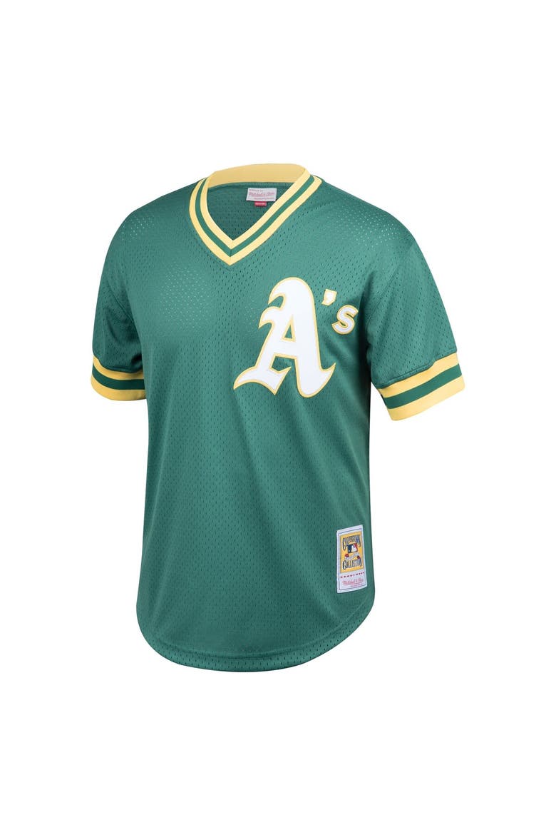 Men's Mitchell & Ness Rickey Henderson Green Oakland Athletics Cooperstown Collection Big & Tall Mesh Batting Practice Jersey, Alternate, color, Green