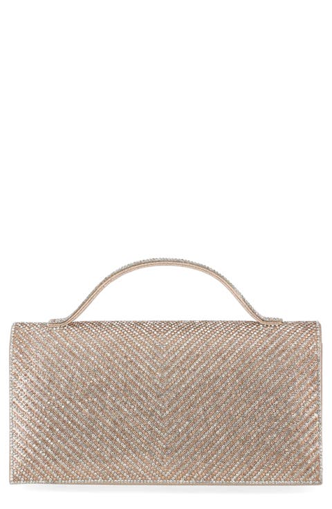 Felicia Rhinestone Embellished Top Handle Clutch