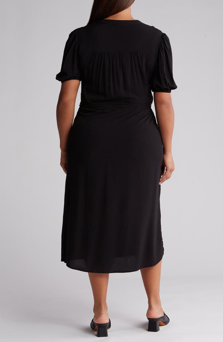 BY DESIGN Montana Balloon Sleeve Challis Maxi Dress, Alternate, color, Black