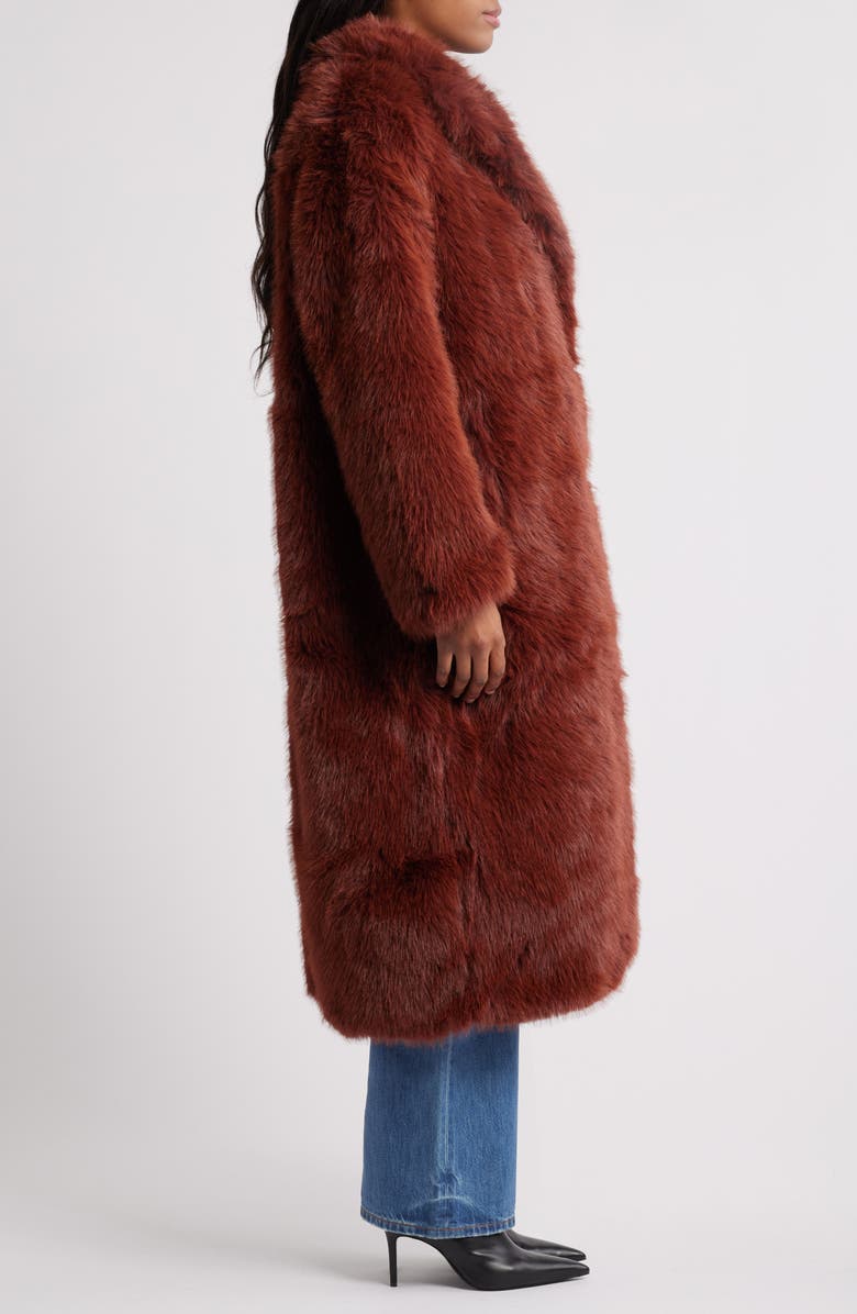 Topshop Faux Fur Longline Coat, Alternate, color, 