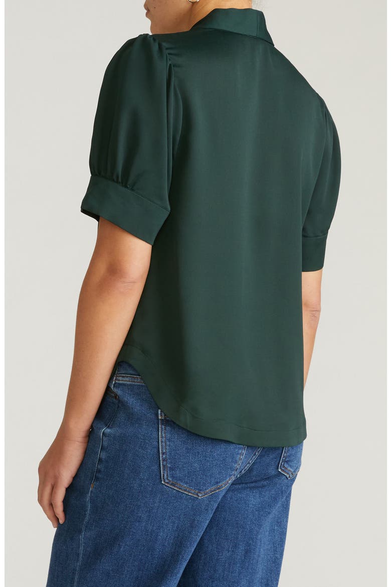 Beatrice Pebble Georgette Top, Alternate, color, SCARAB GREEN