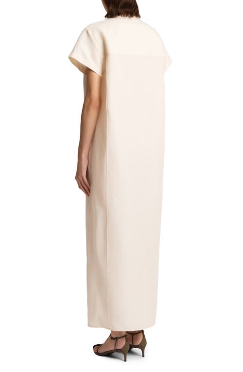 Khaite Effy Silk And Cotton-blend Organza Midi Shirt Dress In Neutral