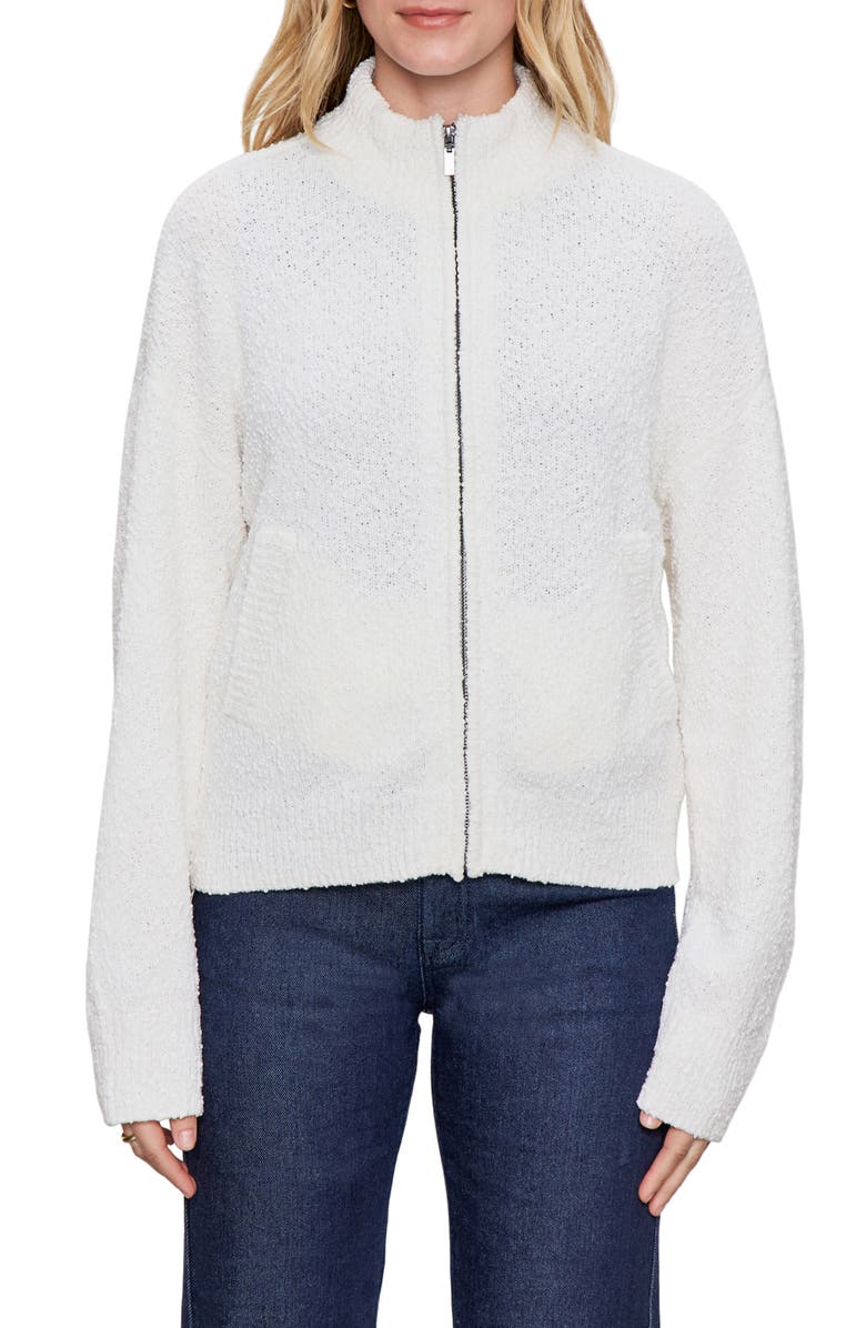Sanctuary Bouclé Knit Bomber Jacket, Main, color, Chalk
