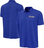 ANTIGUA Men's Antigua Heather Blue New York Knicks 2026 NBA Finals Champions Secondary Layout Polo