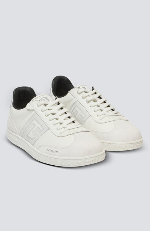 Balmain Round Toe Low-top Sneakers With Rubber Sole In White