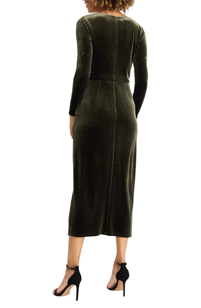 Maggy London Long Sleeve Velvet Midi Dress, Alternate, color, Rosin