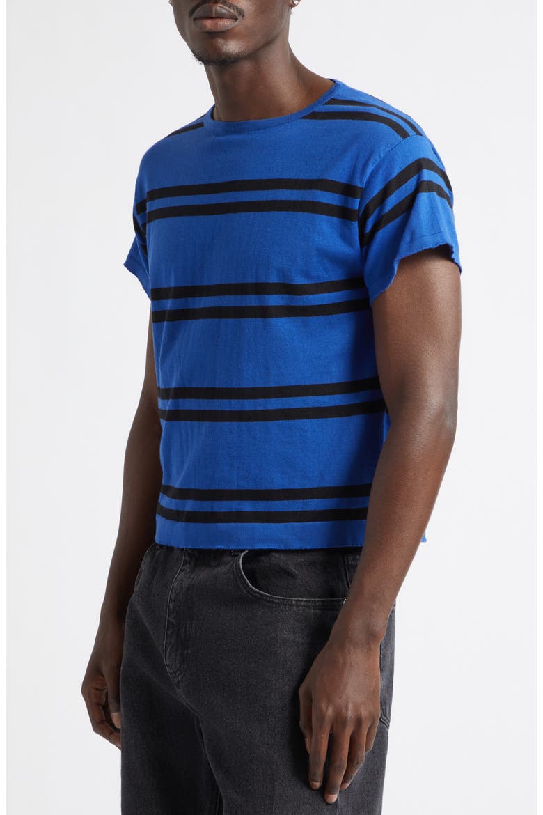 Ultimo Stripe Cotton & Cashmere T-Shirt, Alternate, color, BLUE/ BLACK