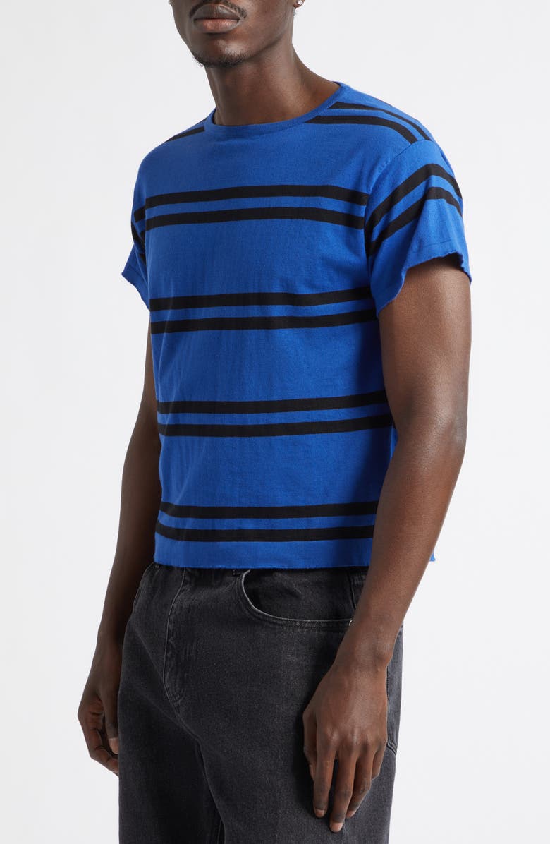 Second Layer Ultimo Stripe Cotton & Cashmere T-Shirt, Alternate, color, Blue/ Black