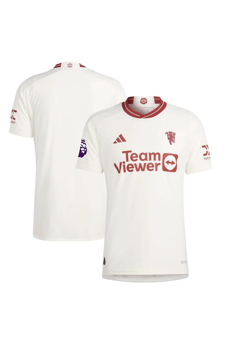 adidas Men's adidas White Manchester United 2023/24 Third Authentic Patch Jersey, Alternate, color,