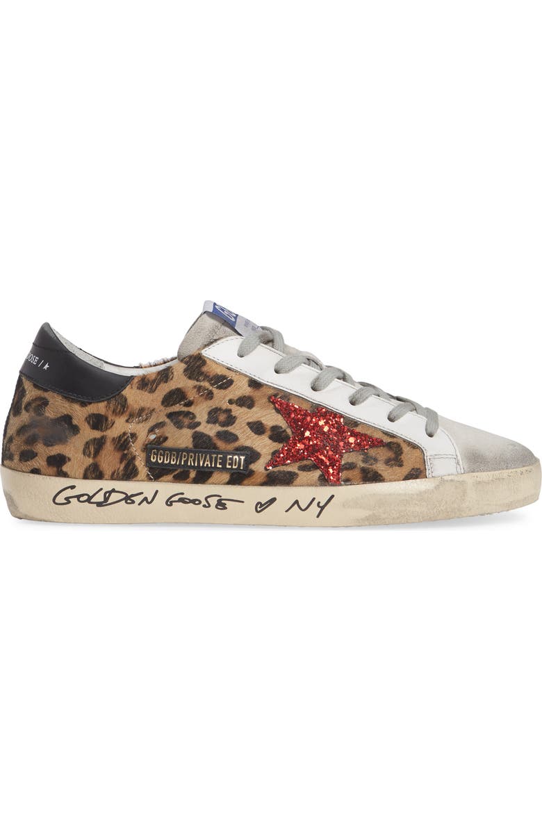 Golden Goose Glitter Star Genuine Calf Hair Sneaker, Alternate, color,