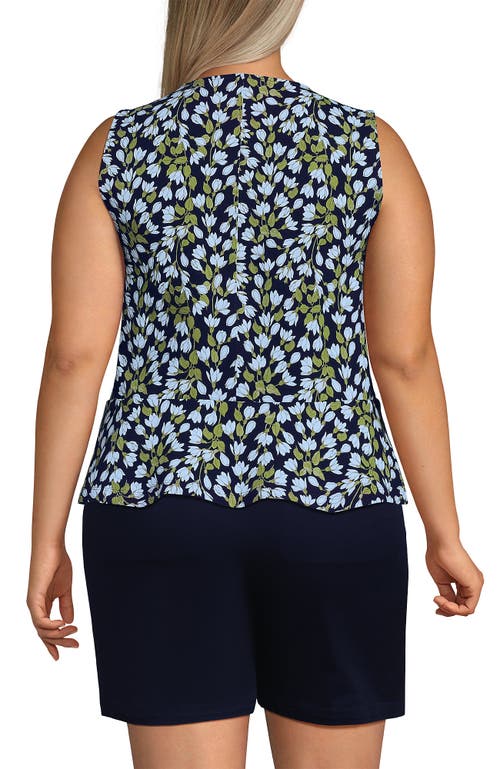 Lands' End Sleeveless Starfish Peplum Top In Multi