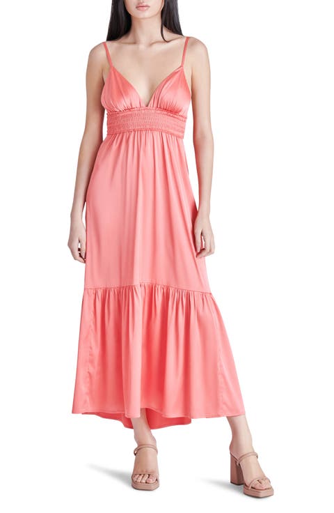 Lisa Stretch Satin Charmeuse Midi Dress