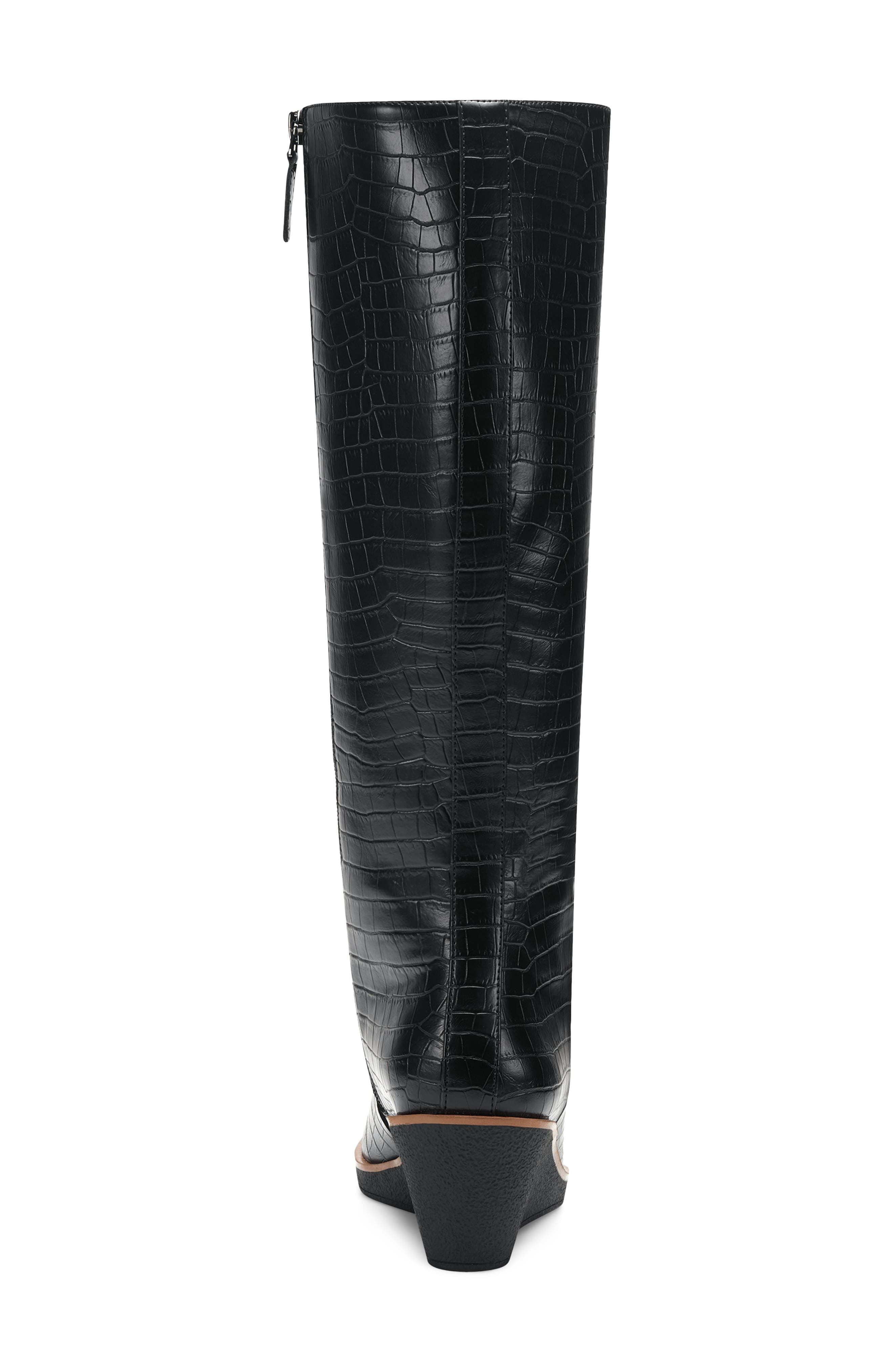 Brenna Knee High Wedge Boot, Alternate, color, BLACK