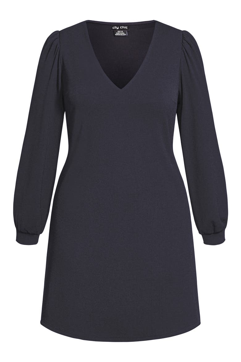 Quiero Long Sleeve Shift Dress, Alternate, color, NAVY