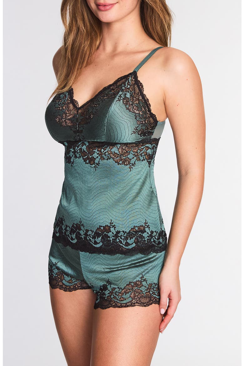 Modern Affair Lace Camisole, Main, color, SILVER PINE/ BLACK