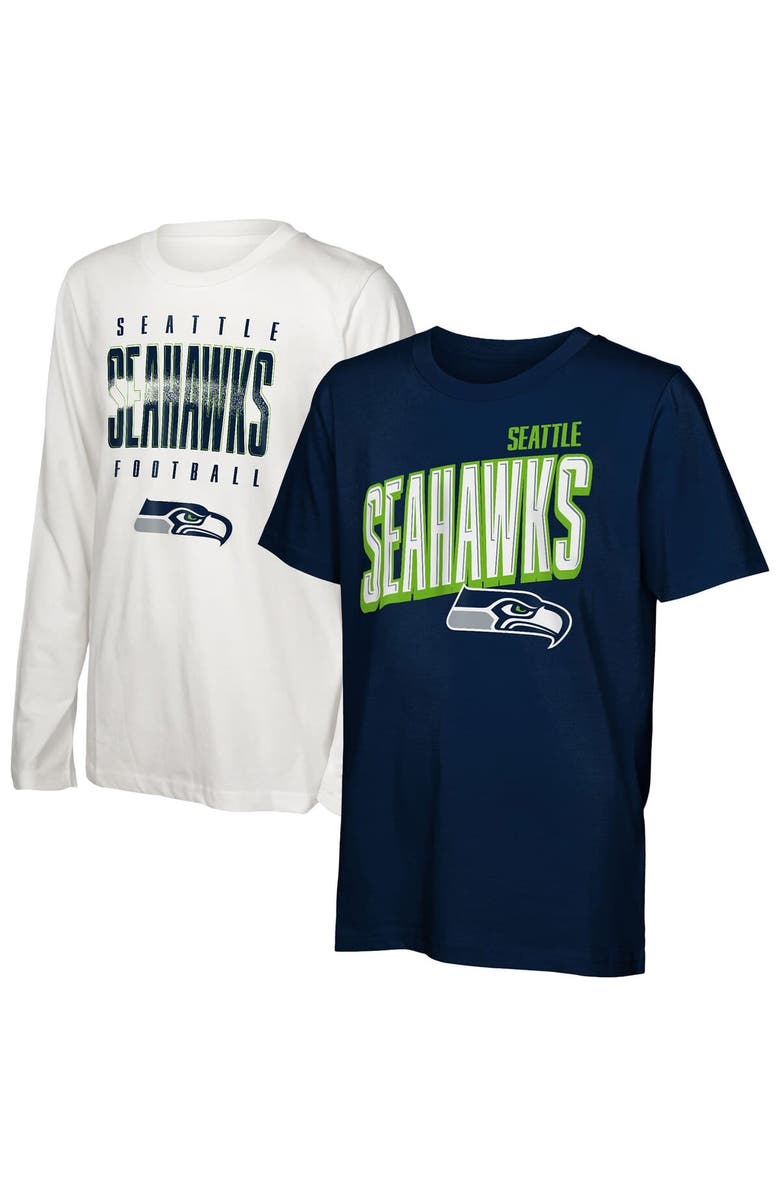 Outerstuff Youth Outerstuff Seattle Seahawks The Mix Combo T-Shirt Set, Main, color, College Navy