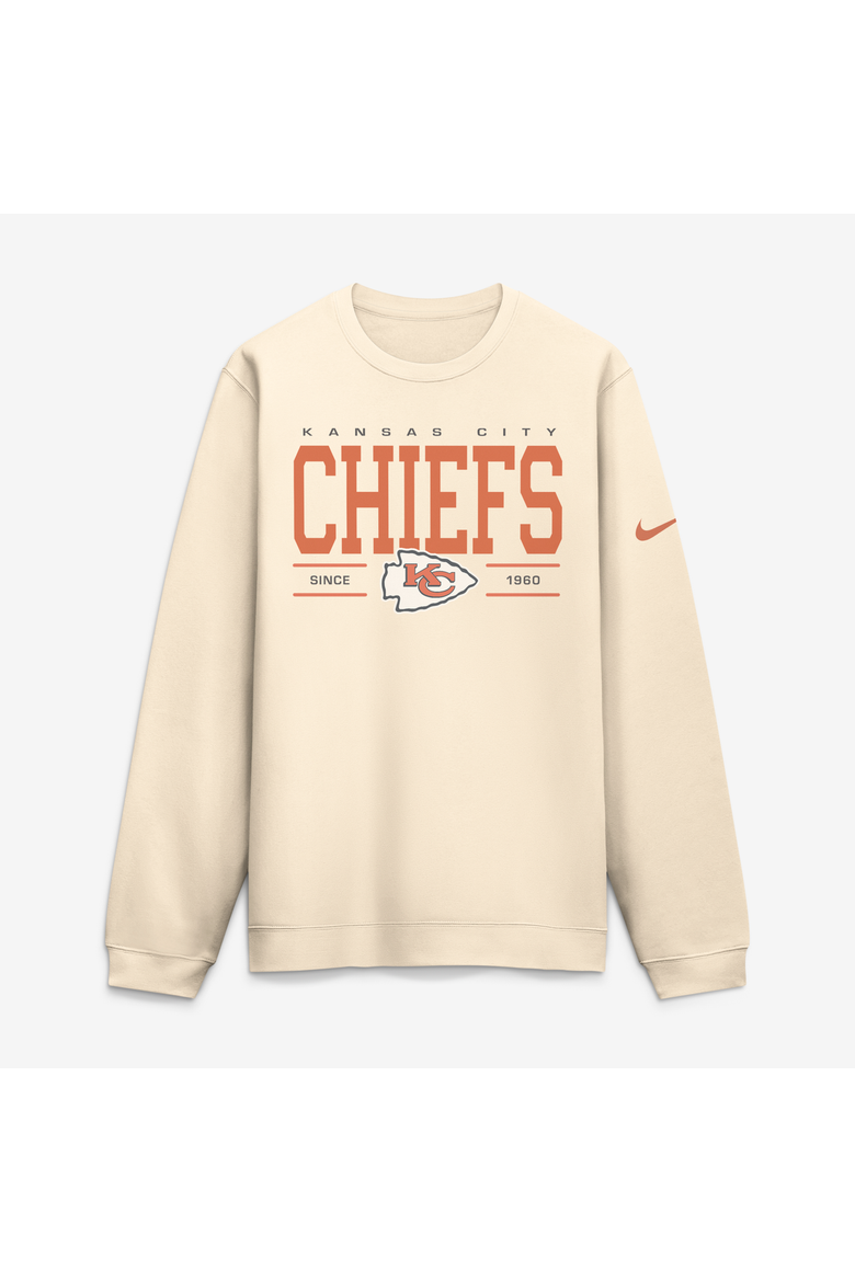 Men's Nike Natural Kansas City Chiefs Always Reppin' Club Sweatshirt, Alternate, color, Natural