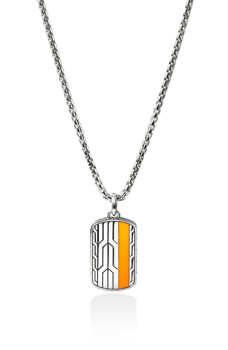 John Hardy Icon 50 Tag Pendant Necklace, Main, color, Silver