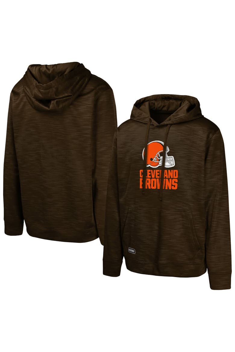 Men's Brown Cleveland Browns Streak Fleece Pullover Hoodie, Main, color, Brown