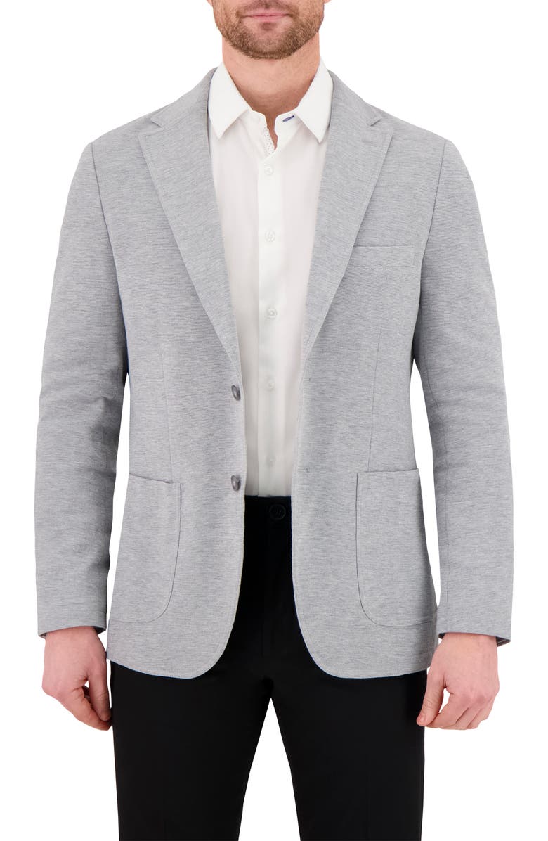 Victor Emmanuel Unstructured Comfort Knit Cotton Blend Sport Coat, Main, color, Grey