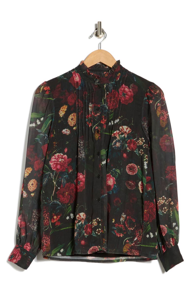 AREA STARS Ada Pleated Long Sleeve Top, Alternate, color, 