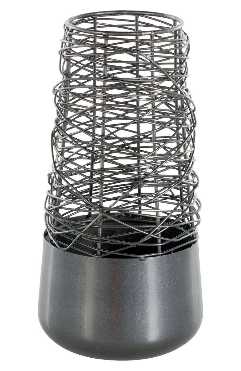 VIVIAN LUNE HOME Black Metal Vase, Main, color, Black