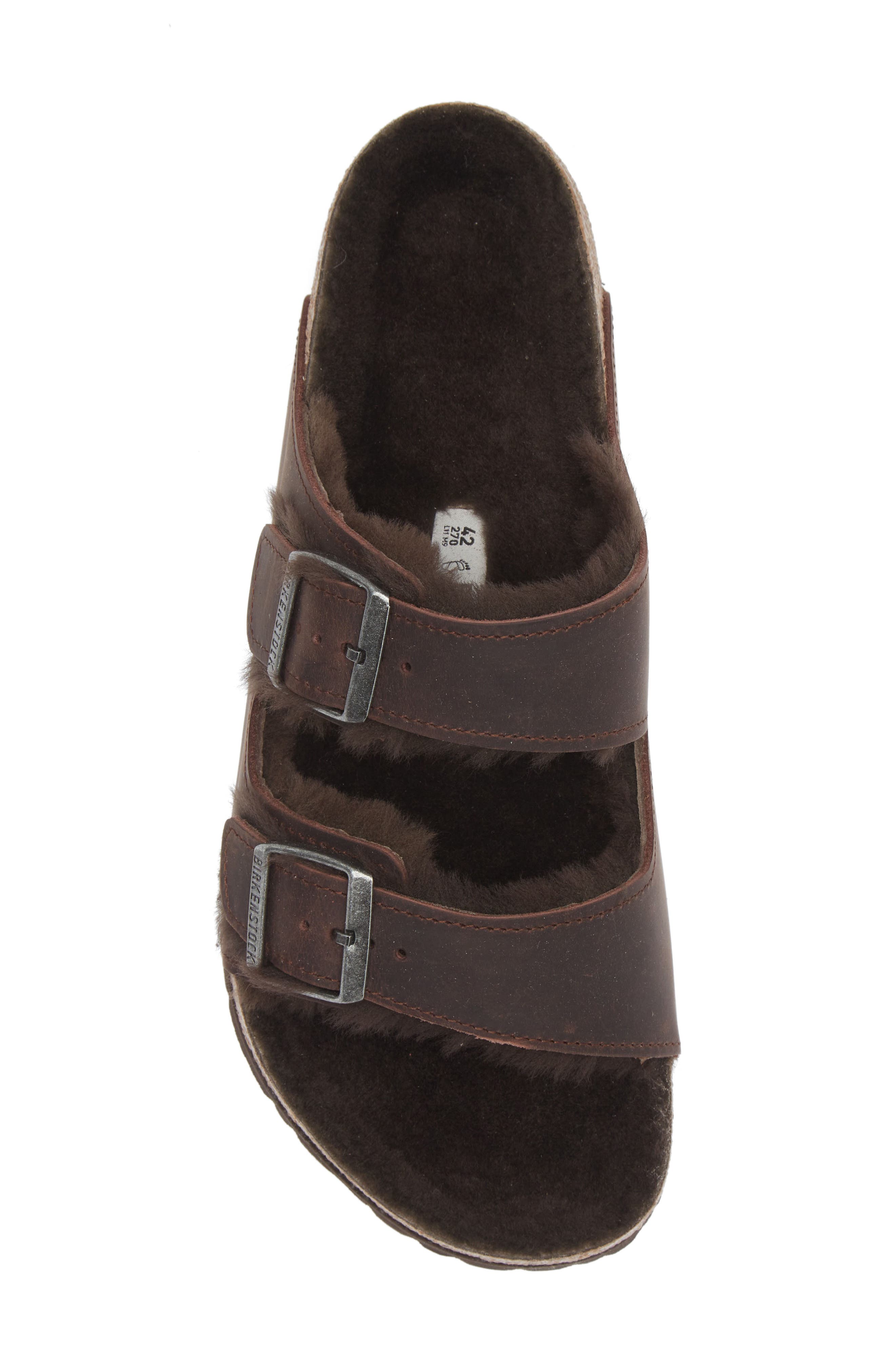 Birkenstock Arizona Slide Sandal with Genuine Shearling, Alternate, color, 