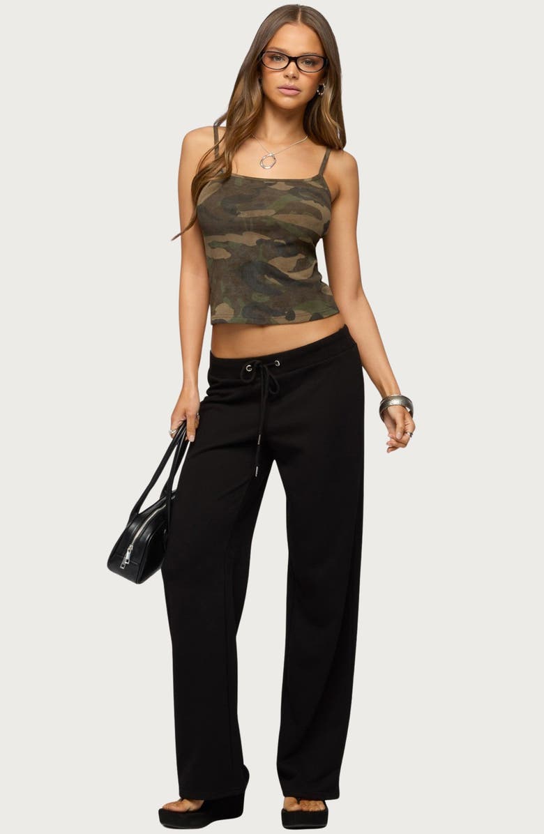EDIKTED Ciellah Camouflage Print Crop Camisole, Alternate, color, 