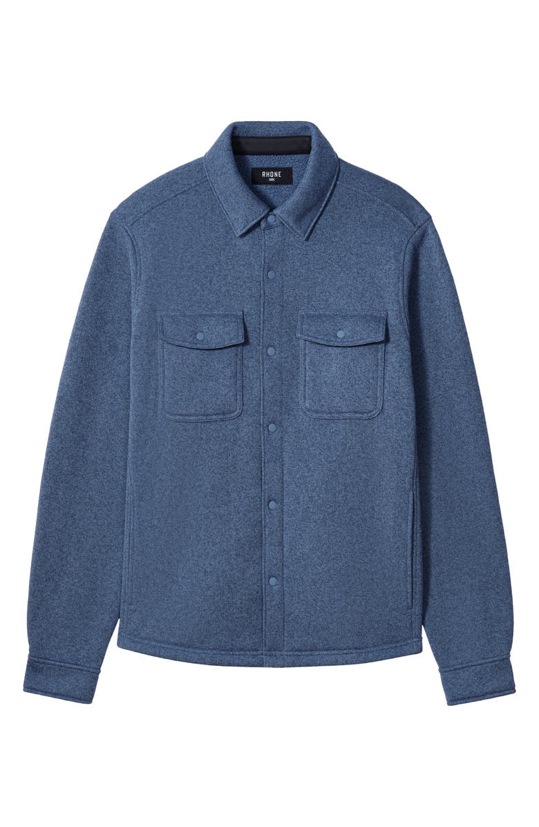 Rhone Fleece Shacket, Alternate, color, Vintage Indigo Heather