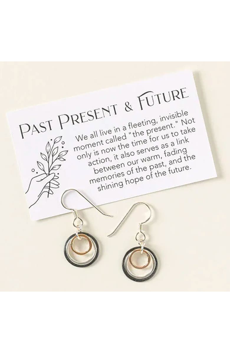 Uncommon Goods Past Present Future Earrings by Freshie and Zero, Main, color, Silver / Black / Gold