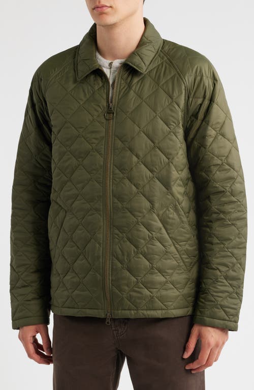 Barbour Tracker Diamond Quilted Jacket In Green