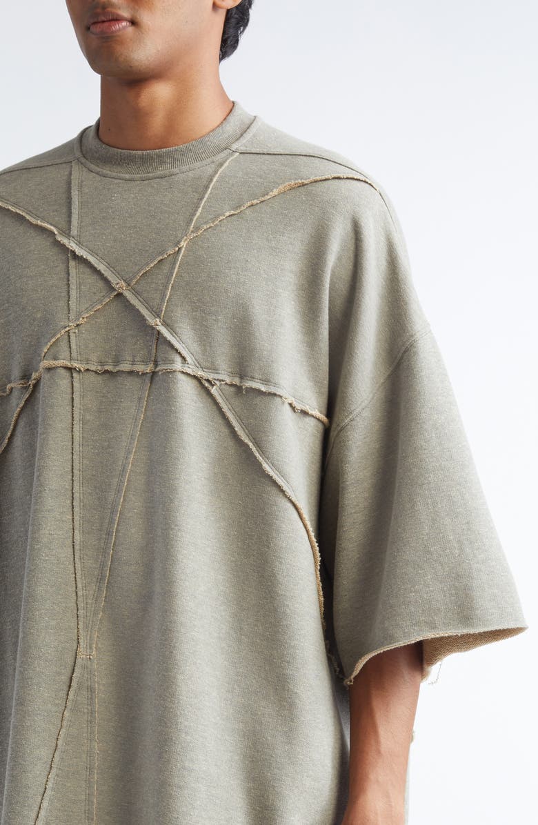 Rick Owens DRKSHDW Tommy Oversized Seam Detail T-Shirt, Alternate, color, Melange Grey