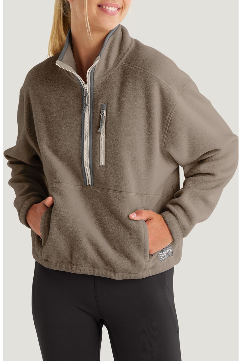 Ashridge Half Zip Fleece, Main, color, FOSSIL