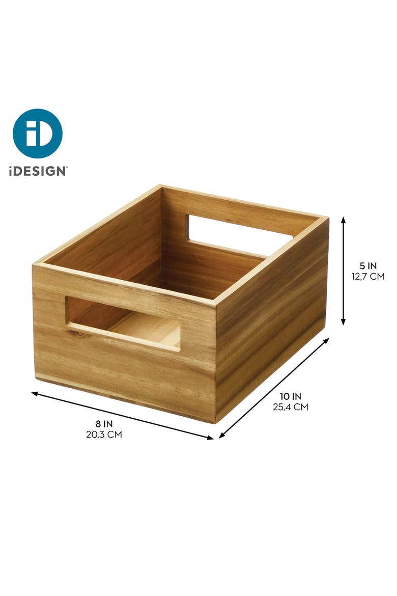 Acacia Wood Pantry Storage Bin with Handles, Alternate, color, Natural
