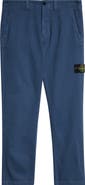 Stone Island Straight Leg Herringbone Cotton Pants