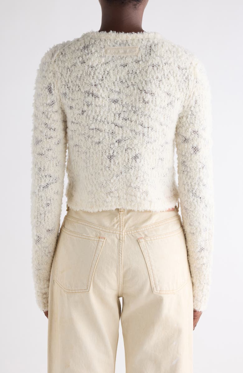 Acne Studios Kitsari Textured Wool Blend Cardigan, Alternate, color, White