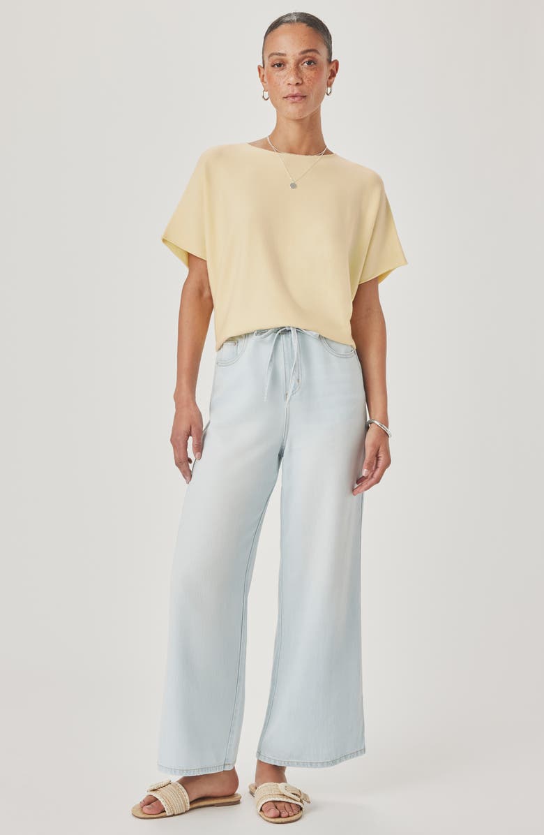Splendid Christa Short Sleeve Sweater, Alternate, color, Honeysuckle Yellow