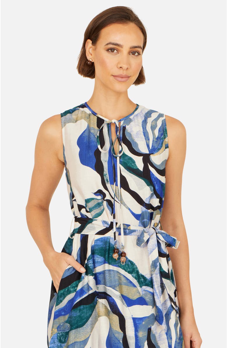 Yumi Swirl Print Midi Dress, Alternate, color, Blue