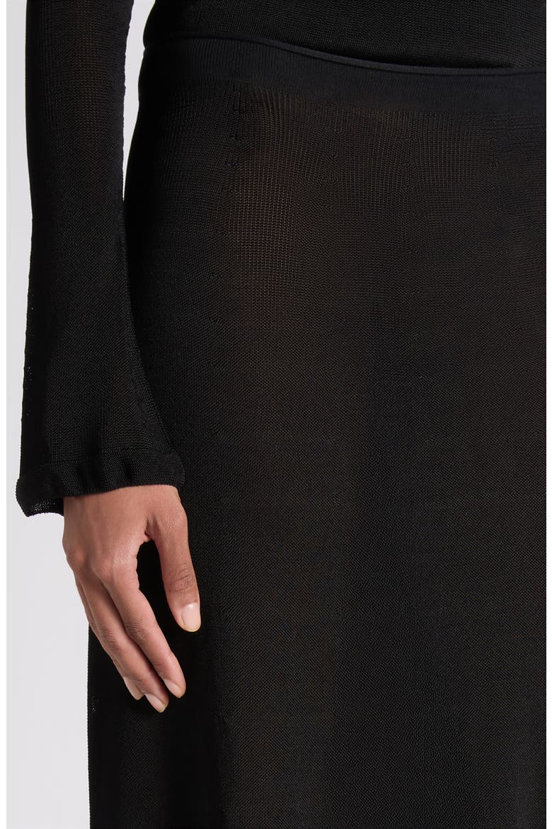 Liquid Viscose Blend A-Line Maxi Skirt, Alternate, color, BLACK